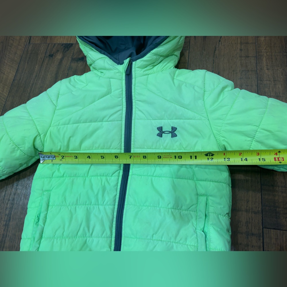 Under Armour Boys Neon Yellow and Gray Puffer Coat, Size 4 - Picture 13 of 13